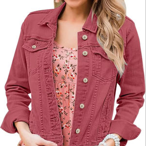 Chaqueta vaquera hecha a medida para mujer de otoño e invierno, informal de Color sólido con relleno de algodón, marca privada para primavera y otoño - Product Image 1