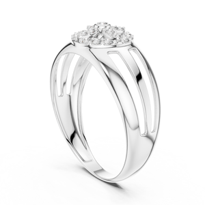 Luxury Diamond Engagement Ring <b>for</b> <b>Women</b> | Round Diamond Cluster Designer Bridal Ring |Custom OEM ODM Fine Jewelry Manufacturer - Product Image 3