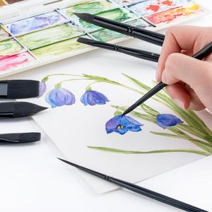 Bview Art 10pcs ensemble de pinceaux aquarelle naturelle professionnel pour aquarelle encre acrylique <span class=keywords><strong>Gouache</strong></span> Tempera - Product Image 5