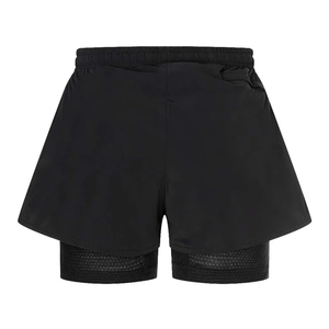 กางเกงขาสั้นสองชั้นสำหรับผู้หญิงกางเกงขาสั้นสองชั้นยืดได้สีพื้น - Product Image 4