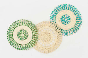 Mantel Individual Redondo Tejido a Mano de Estilo Artesanal, Color Personalizado, Decorativo para Mesa de Comedor, Inspirado en el Crochet Boho - Product Image 4