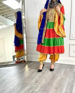 Vestido de Traje Nacional Banjara Multicolor |   100% Seda de Alta Calidad, Viscosa, Modal, Poliéster, Rayón, Hecho en Pakistán, WS INTERNATIONAL - Product Image 3