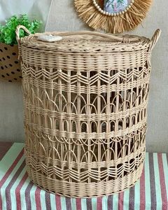 Cesta de maceta de cuerda de yute tejida a mano con soporte, diseño único, cesta de mimbre para interiores y exteriores hecha de hierro y ratán - Product Image 6