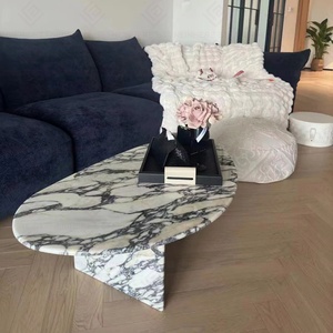Designer fatto a mano Calacatta Viola in marmo organico a forma di uovo tavolino stile <span class=keywords><strong>arte</strong></span> <span class=keywords><strong>contemporanea</strong></span> design centrotavola mobili - Product Image 3