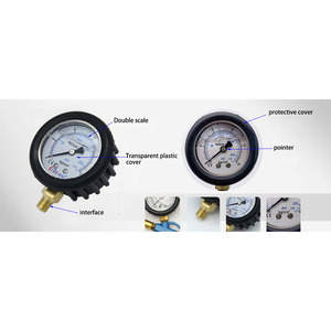 Manomètre de pression des pneus U-NAI 0-1000KPA 0-10KG CM en plastique ABS, testeur de pneus pour voitures et camions, résistant à la rouille, utilisation quotidienne - Product Image 2
