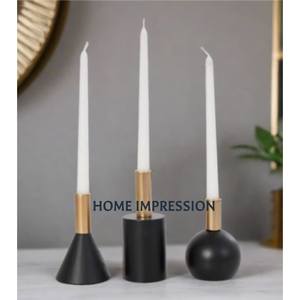 Poudre noire enduit métal fer forme ronde classique à la main dessus de Table éclaircissant décor à la maison bougeoir et support à bas prix - Product Image 3