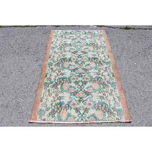 Alfombra Turca de 3.5x5.7 pies, Alfombra de Estilo Vintage, Alfombra de Camuflaje Azul - Product Image 1