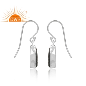 Pendiente colgante de piedras preciosas de moldavita en bruto Natural de plata de ley fina, joyería personalizada para mujer, regalo para ella - Product Image 3