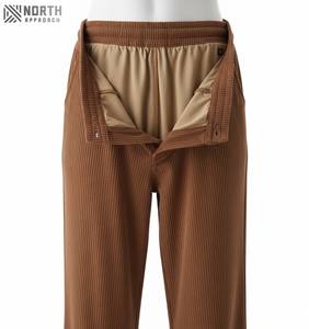 Cuffed Pants Men's Thick Warm Loose Straight Corduroy Wide Leg Sweatpants Draped Knit <b>Trousers</b> Autumn And <b>Winter</b> <b>Winter</b> - Product Image 6
