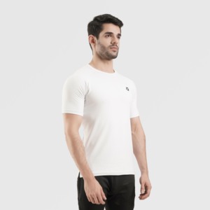 Vêtements de gymnastique blancs basiques, t-shirt basique - Product Image 5
