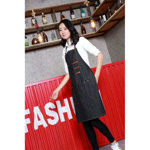 Logotipo personalizado Lona Chef Algodón Camarero Unisex Uniforme Cocinar Cocina Bar Delantales Trabajo Largo Comercial Café Restaurante Delantales - Product Image 2