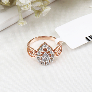 Compra al por mayor anillo de diamantes naturales de oro rosa de 14K de alta calidad y diseño elegante para tu colección de joyas - Product Image 3