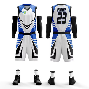 Tenues de basket-ball pour jeunes, maillots et shorts réversibles imprimés par sublimation personnalisée, kit confortable et flexible - Product Image 1