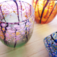 Verres à boire en borosilicate soufflé à la main de couleur, capacité de 300 ml, motif folklorique des quatre saisons, design personnalisé, logo personnalisé, décoration de la maison
