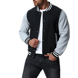 2024 chaquetas universitarias de lana de alta calidad para hombres, logotipo personalizado, diseño de retazos de letras lisas, temporada de invierno de calle alta - Product Image 1