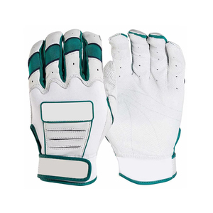ถุงมือตีลูกเบสบอล Lamatex สีขาวเขียว หนังแท้ สำหรับมือซ้ายและขวา ระบายอากาศได้ดี บุฟองน้ำ ปิดด้วยแถบตีนตุ๊กแก เหมาะสำหรับผู้ใหญ่ทุกเพศ ใช้สำหรับฝึกซ้อม - Product Image 3