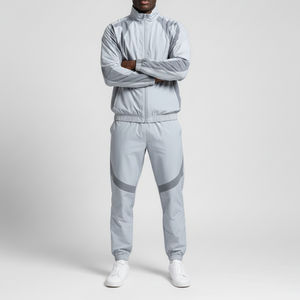 ชุดวอร์ม2ชิ้นผ้าไนลอนสีตัดกันมีซิปแบบพรีเมี่ยมสำหรับฝึกวิ่งจ๊อกกิ้งกลางแจ้งชุดวอร์มใส่สบายๆของผู้ชาย - Product Image 3