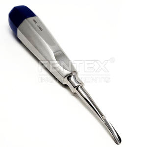 Ascenseur de luxation dentaire incurvé 5mm, poignée bleue, acier inoxydable - Product Image 1