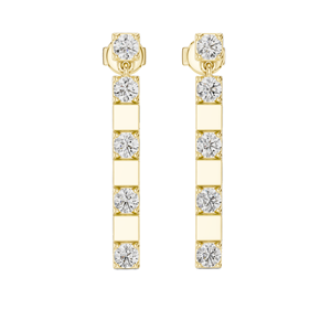 Boucles d'oreilles pendantes en diamant de laboratoire 1,1 CT, taille ronde VVS-VS EF, or 18 carats, 14 carats, 10 carats et argent 925, or rose, or jaune, or blanc - Product Image 3