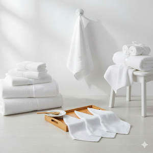 Serviette de visage carrée en coton doux pour la peau 50g tissu premium hypoallergénique absorbant fil léger peigné qualité hôtel utilisation - Product Image 1