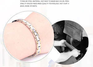 New Trendy Cheap 4 em 1 Bio Titanium Saúde Terapia Magnética Pulseiras Power Rose Gold para Mulheres e Homens - Product Image 6