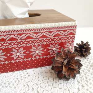 Boîte à mouchoirs rectangulaire en bois émaillé, classique et faite à la main, en gros, à prix abordable - Product Image 4