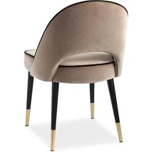 Chaise de salle à manger moderne de luxe en velours avec pieds en métal noir et accents dorés, fauteuil pour hôtel et restaurant - Product Image 4