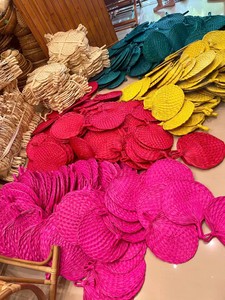 Handmade <b>Bamboo</b> Fan <b>Craft</b> With Colorful Weaving Pattern Folk Art Souvenir Decorative Item - Product Image 2
