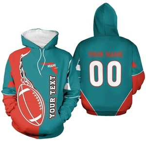 Sweat à capuche de football américain personnalisé avec nom et numéro Pull pour hommes Imprimé en 3D Nouveautés Sweats à capuche Pull Over - Product Image 2