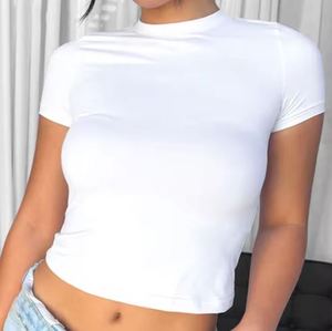 Gym Wear Femmes Crop T Shirt Activewear Sports Crop Tee OEM Custom Printing Fournisseur - Product Image 5
