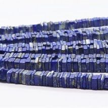 ลูกปัดลาบราดอไรต์ทรงสี่เหลี่ยมแบนสีฟ้าขนาด5มม. คุณภาพสูงลูกปัดบางละเอียดของ Lapis heishi Cube 16 "เส้น-พลอยธรรมชาติ - Product Image 4