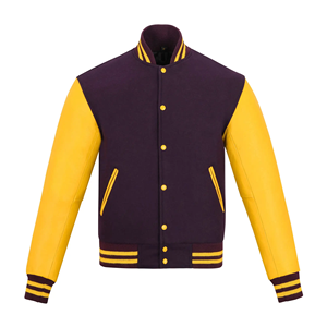 Fabricants pour marque de vêtements Veste universitaire Letterman à manches en cuir PU personnalisée pour hommes - Product Image 1