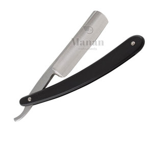 Professional MANAN INSTRUMENTS Stainless Steel Straight Razor Single Blade Wood Handle for <b>Men</b> Barber Shop Use - Product Image 2
