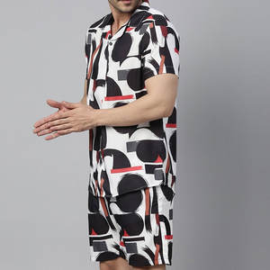 2025 Street Wear vente en ligne T-shirt et short ensemble couleur unie pur matériel de marque confortable hommes T-shirt et short ensemble - Product Image 2