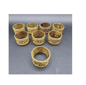 Anneau rond de serviette en laiton fait à la main 100% anneau de serviette en laiton couleur naturelle à vendre - Product Image 6
