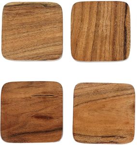 Posavasos cuadrados de madera de mango de nogal de alta calidad, taza de té de madera de acacia, alfombrillas de café, producto caliente de muestra gratis - Product Image 4