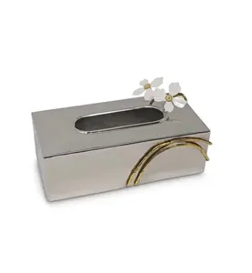 Dispensador de servilletas de acero inoxidable 304 personalizado moderno al por mayor caja de pañuelos de metal negro mate soporte de mesa para hoteles personalizado - Product Image 3