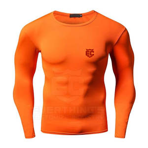 Camisas de compresión para hombre más vendidas 220g transpirable y patrón sólido precio bajo en stock para la venta - Product Image 1