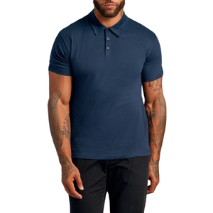 Tissu tricoté ODM classique confortable pour hommes, motif solide, col pratique, technique de teinture unie, pratique pour polo - Product Image 4