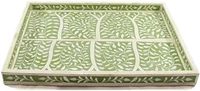Plateau de service rectangulaire en bois sculpté à la main de haute qualité, design Art Déco, pour la vente en gros, idéal pour le Ramadan, Diwali et l'usage domestique