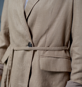 Chaqueta holgada de ramio de estilo Vintage para mujer, de manga larga, cómoda para todo el día, corbata vaquera, bolsillos de algodón de cuero bordados, invierno a cuadros - Product Image 1