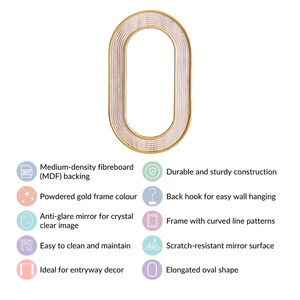 Professional 2024 Handmade <b>Hanging</b> Wall <b>Mirror</b> Metal Framed With Gold Finished for Hotel Restaurants Bathroom Makeup - Product Image 4
