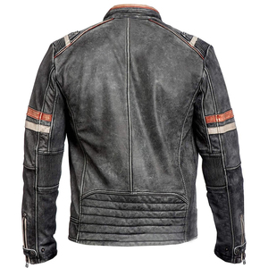 Chaquetas de hombre de calidad superior Chaqueta de cuero de vaca real desgastada personalizada de Estilo Vintage para hombre - Product Image 2