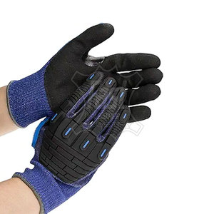 Gants de travail anti-vibrations en taille adulte, gants résistants aux chocs avec protection des jointures en TPR, résistants aux coupures - Product Image 4