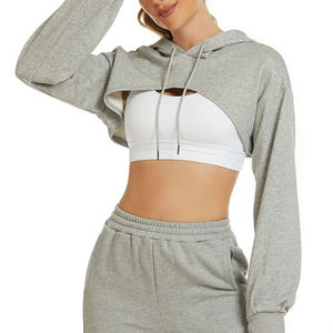 Sweat-shirts courts pour femmes au design unique, en gros, de haute qualité, vêtements de rue, sweat-shirt court pour femmes, décontracté, 2026 - Product Image 4