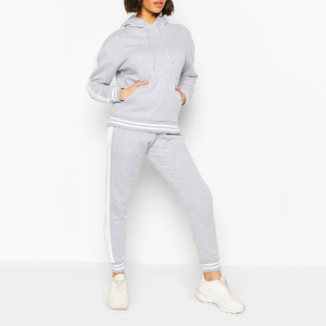 Automne hiver femmes Logo personnalisé 2 pièces grande taille survêtement maternité à capuche fermeture éclair pantalons de survêtement ensemble Logo personnalisé 2 pièces Plus - Product Image 1