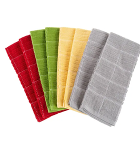 Lot de six torchons de cuisine en coton rayés rouge et blanc, rayure française classique, disponibles à prix de gros. - Product Image 4