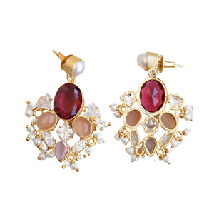 Pendientes de Latón de Moda para Exportación, Pendientes de Piedra Orgánica de Circonio al por Mayor, Chapados en Oro de Alto Pulido, Libres de Níquel, Duraderos, Listos para Enviar - Product Image 5