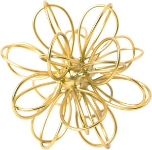 Esfera decorativa para el hogar con escultura Floral abstracta de mesa de Metal geométrico dorado antiguo para sala de estar y dormitorio - Product Image 1
