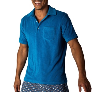 2025 OEM 100% algodón patrón sólido logotipo personalizado bordado francés Terry tejido transpirable Golf para camisa para hombres - Product Image 1